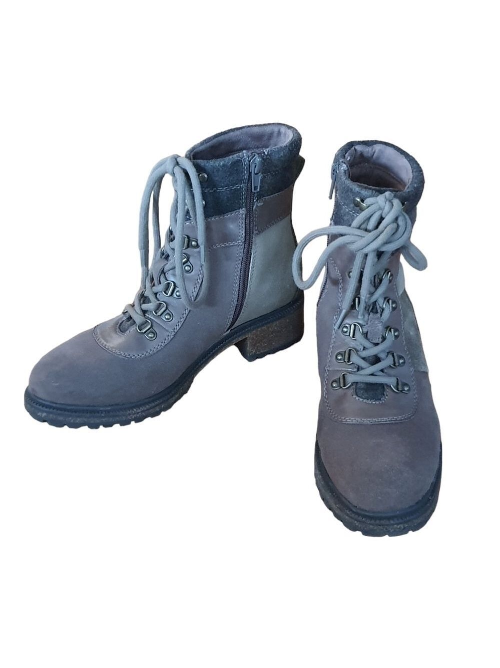 Earth Elements Tessa Lace Up Hiker Ankle Boots Leather/Suede Womens Size 7.5